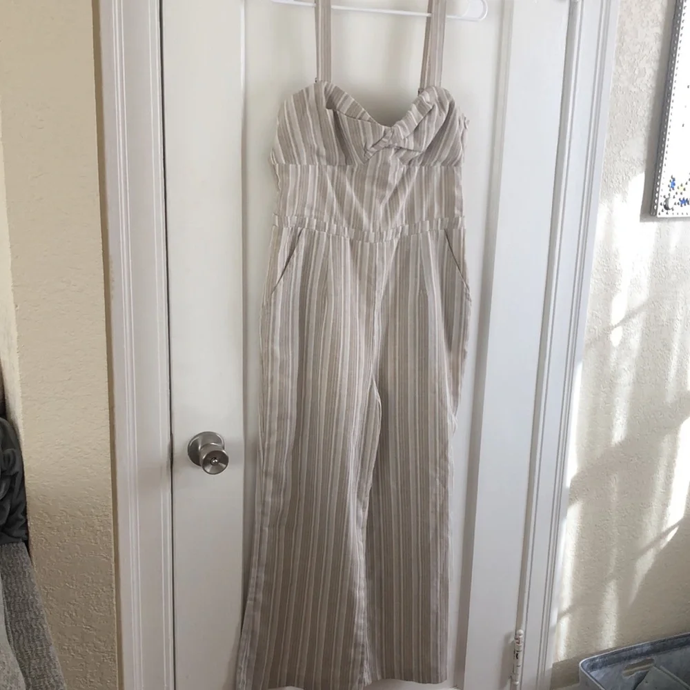 Heartloom khaki striped jumpsuit - Picture 4 of 7